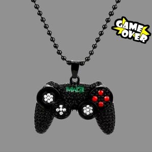 New Unisex Retro Playstation Game Controller Handle Pendant 20" Necklace